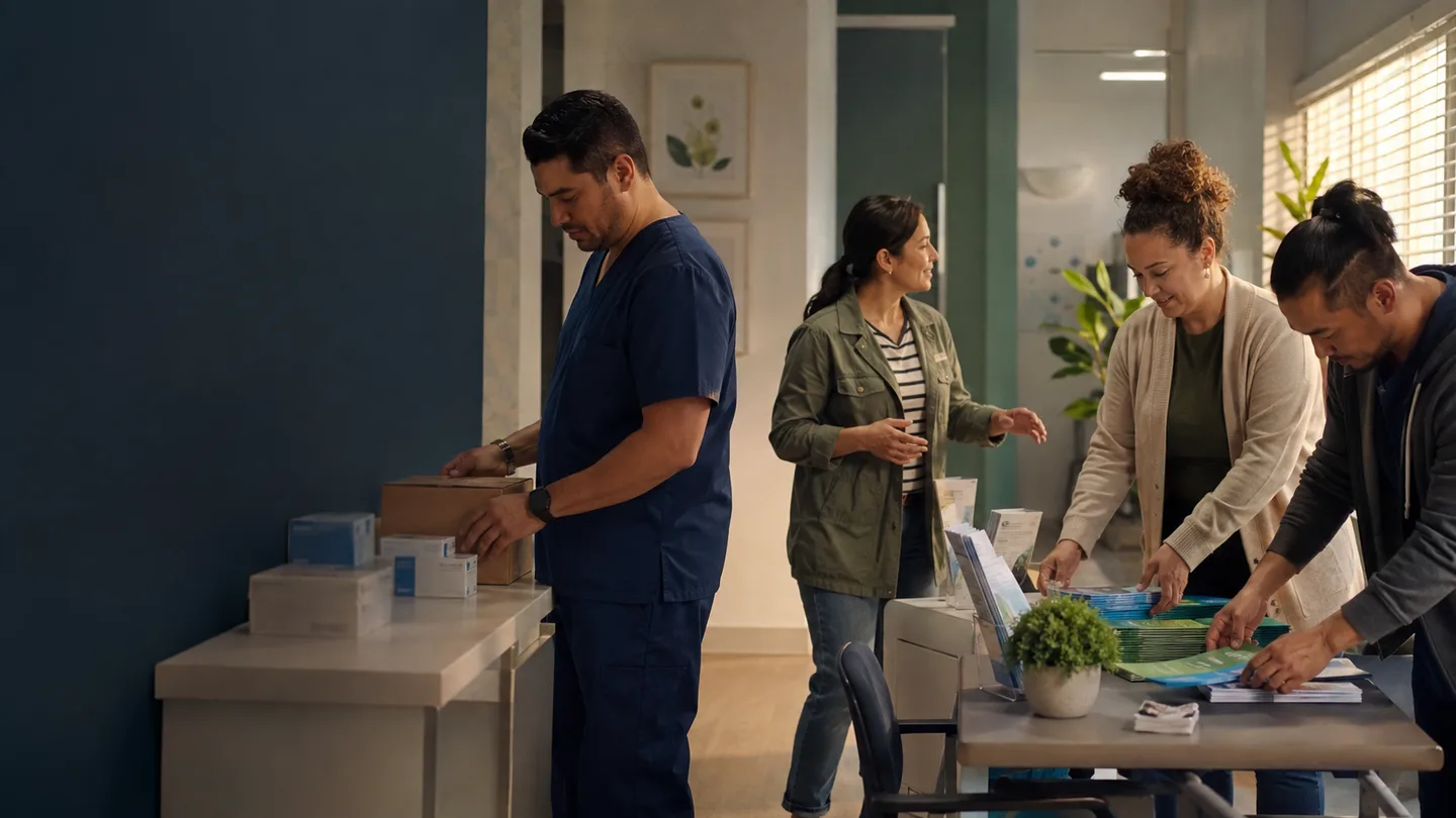 Illustrative clinic scene