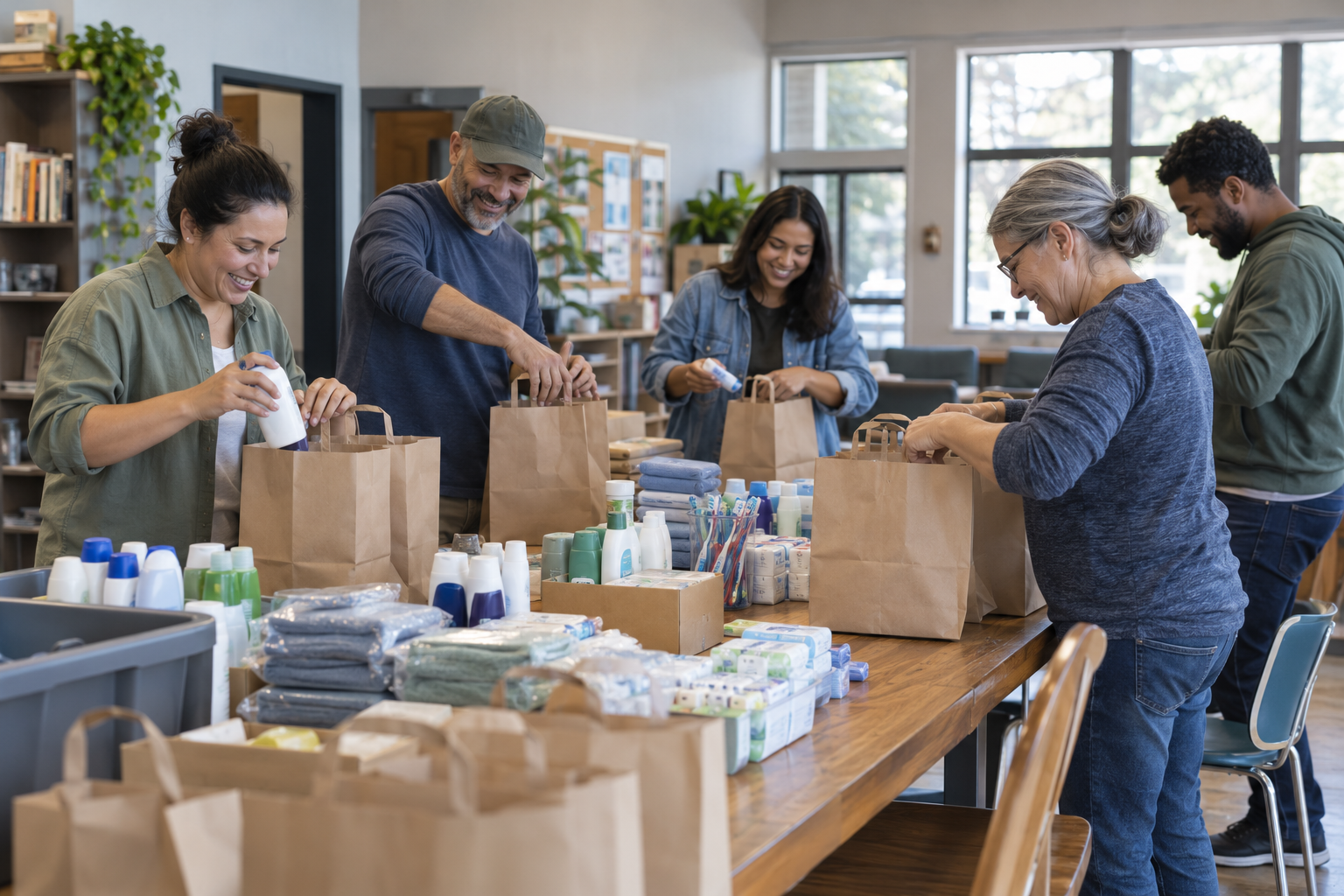 Illustrative scene: community giving