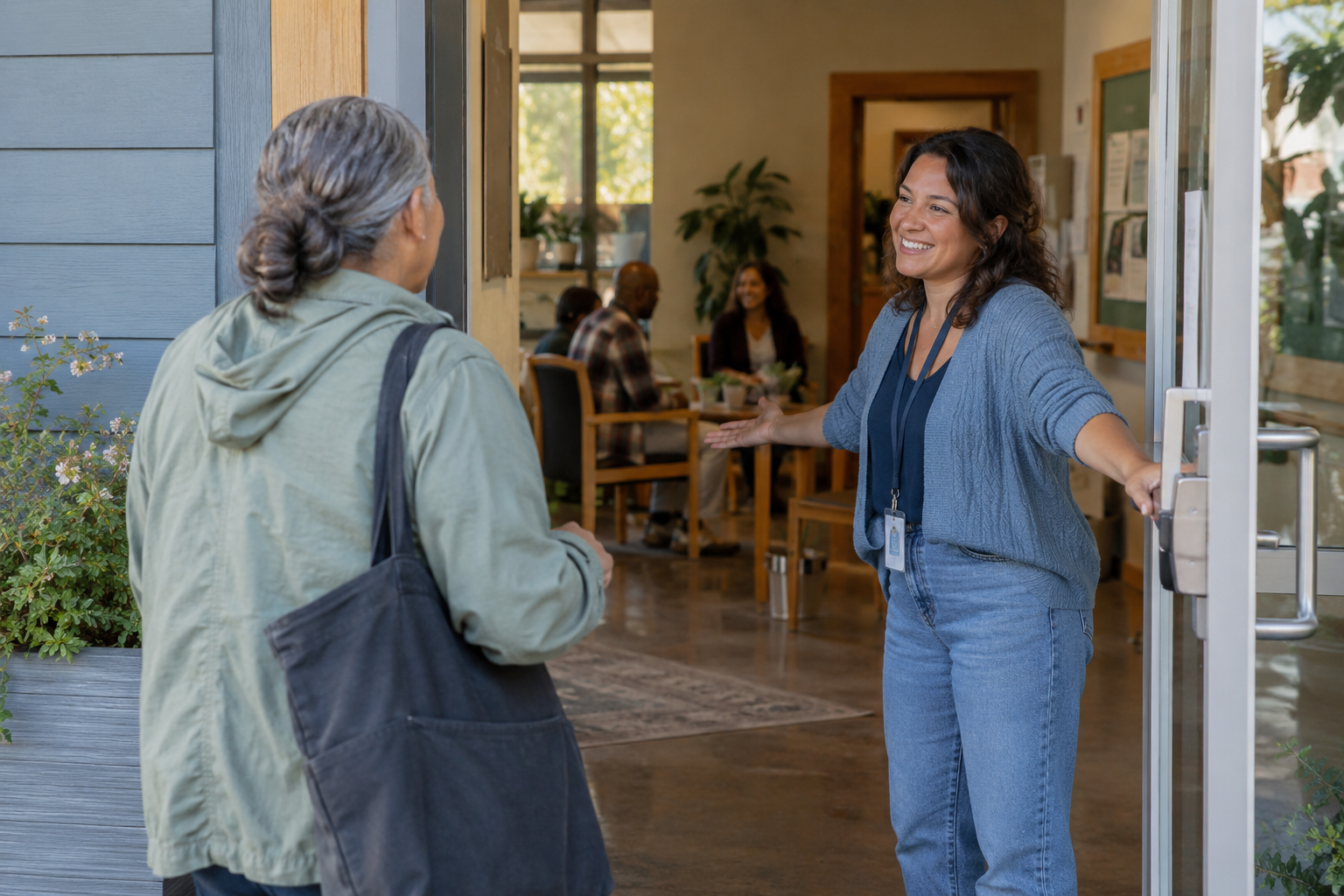 Illustrative scene: welcome and outreach